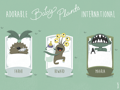Adorable Baby Plants International baby babys character design flowers illustration plants poster