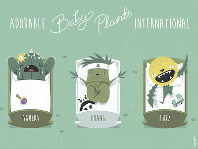 Adorable Baby Plants International babys character design flowers illustration plants poster