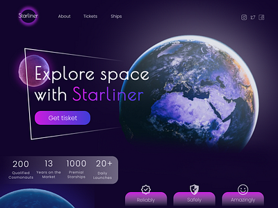Space web-cite "Starliner" design graphic design illustration logo ux