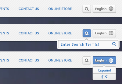 Search & Language Options chinese corporate dialogue english icon international language search spanish ui web