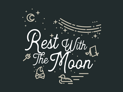 Rise | Rest: Rest with the Moon badge camp camping design fish illustration logo loon mountain outdoors patch tent