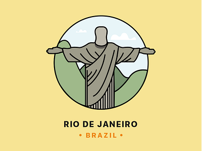 Rio De Janeiro 2016 brazil cloud colour flat line olympics rio de janeiro simple sky travel vector