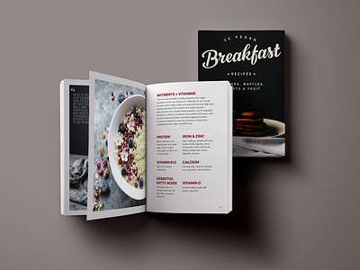 Vegan cookbook idea book breakfast cookbook design food health healthy layout mockup recipe vegan vegetarian