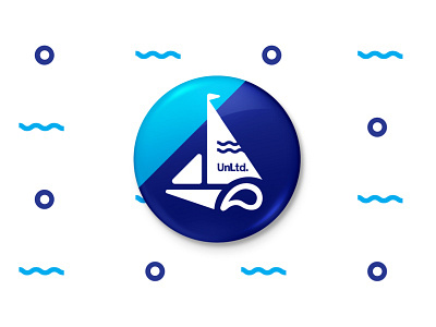 Big Splash Regatta Logo badge blue boat draw icon illustration logo ocean pin sea waves