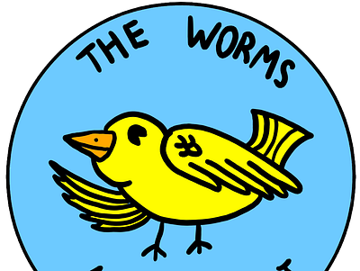 The Worms Aren’t Worth It sticker bird cute graphic design illustration print sticker worms