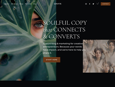 The Onyx Homepage Website Template branding design graphic design ui