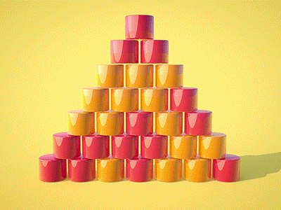 Hit the cans animated ball cans cinema 4d physics shader