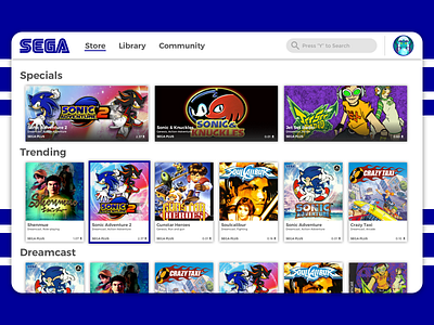 Sega Plus: Store