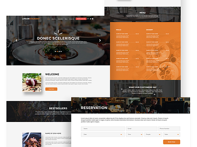 Restaurant Web Design and Form design form restaurant ui web