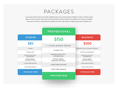 Price/Package List design list package ui web webdesign