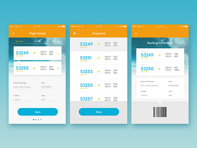 Eticket/Booking Mobile Design