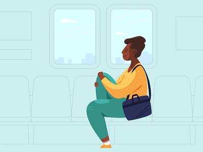 Going app application characters design going illustration illustrator people seat subway train transportation vector web website