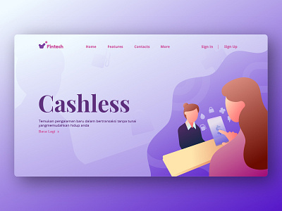 Fintech (Landing Page) adobe design fintech illustration illustrator logo logo a day ui ui ux design ux vector web