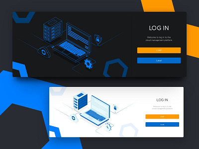 Welcome to log in to the cloud management platform black design illustration ui ui、layout、web、web 、web