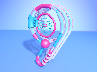 C4D for 9 c4d、pink、blue、visual、ui