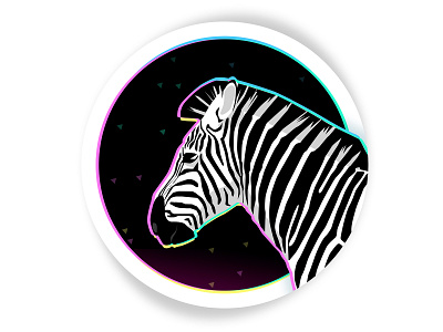 Party Zebra Sticker animal illustration digital illustration drawing flat illustration fluorescent illustration illustrator rainbow safari sticker sticker art stickers svg vector vector art zebra