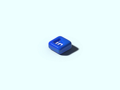 Social media modern Linkedin 3d icons