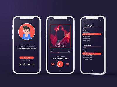 GraphicClab 🎵 Music player app apple music apps design dark app dark ui graphic clab itunes minimal music music app music player player player ui playlist song ui ux