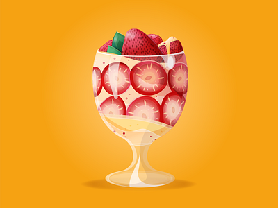 Sweet strawberry dessert creativity design dessert flat graphic design illustration vector