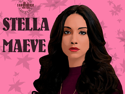 Portrait drawing of Stella Maeve graphic design photoshop