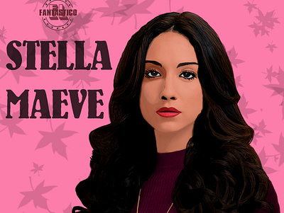 Portrait drawing of Stella Maeve graphic design photoshop