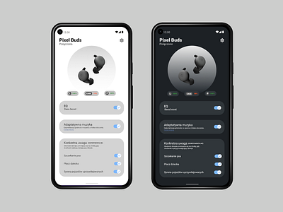 Pixel Buds control app concept.