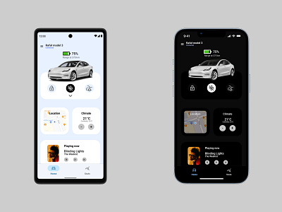 Tesla App Concept 13 android app concept design google google pixel ios iphone iphone 13 material design material you pixel poland polska tesla tesla app ui uiux ux