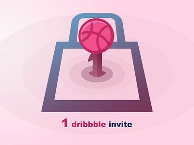 1 Dribbble Invites ball dribbble illustration interface invitation invite invite design pink ux