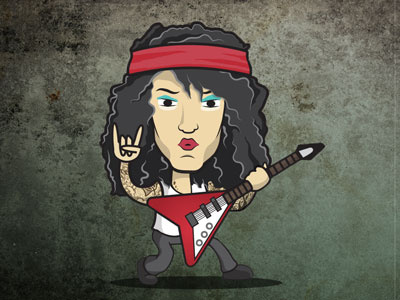 Music Mania Character Design - Headbanger