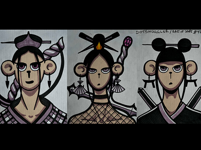 Ape ninja sisters design graphic design illustration