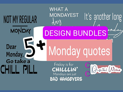 5+ Monday quotes, design bundle for Merch Tshirt designing branding casual designs casual t-shirts chinwendu chiukpai design illustration merch design