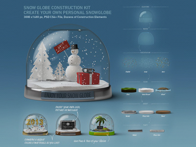 DOA Snow Globe Construction Kit 3d doa globe graphic design graphicriver illustration mock up photoshop psd render snow