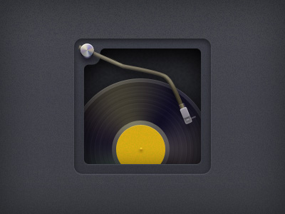 Music icon from 2012 dark gramophone hole icon music player record