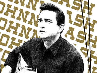 Johnny Cash Poster art black design gold graphic design johnny cash music posters printmaking prints silkscreen