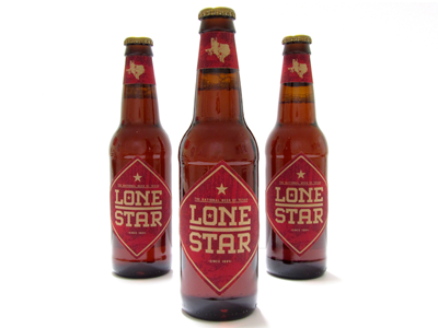 Lone Star Beer Bottles beer bottles branding identity labels logo lone star red
