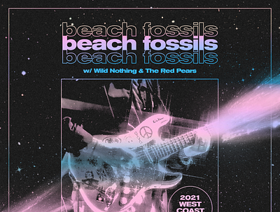 Beach Fossils 2021 West Coast Tour art bands design gig poster graphic design music poster tour poster