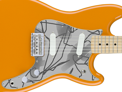Rooney x Fender abstract illustration pickguard texture