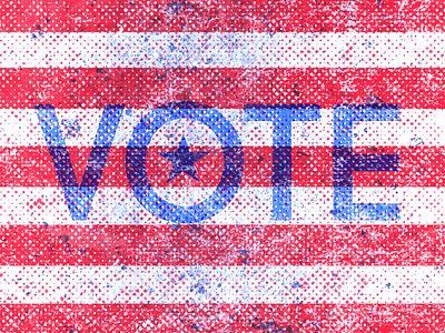 VOTE 2016 election halftone offset presidential election typography vote