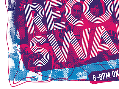 Record Swap art design halftone poster records swap meet vinyl