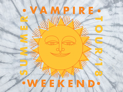 Vampire Weekend Summer Tour '18 art band shirts bands design graphic design illustration merch music sun vampire weekend