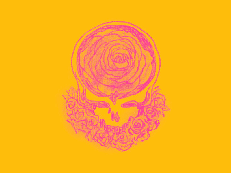 Steal Your Roses drawing stealie steal your face grateful dead illustration design art