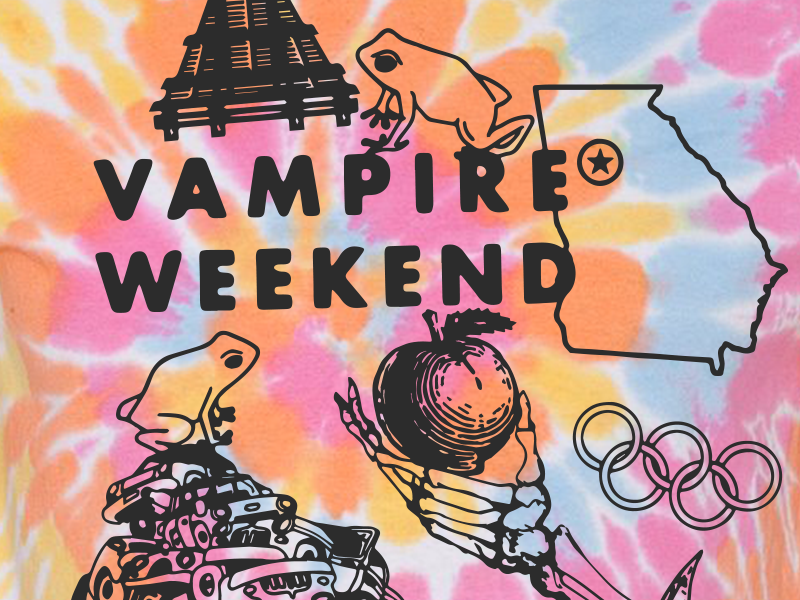 Vampire Weekend Live In Atlanta art bands design graphic design illustration music shirts tees tie dye typography vampire weekend