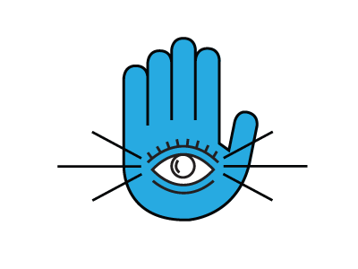 Palm Reader art design eyes graphic design hands icons illustration palms printmaking relief woodcut