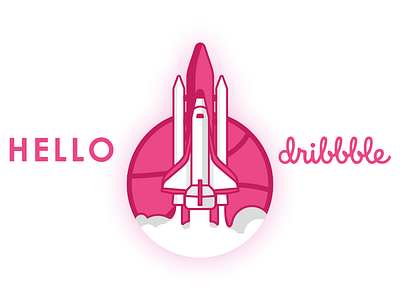 Hello Dribbble! debuts design dribbble first shot hello illustrator space shuttle