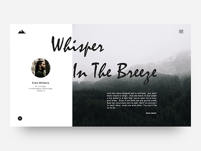 Whisper In The Breeze blog clean design minimal simple travel ui web