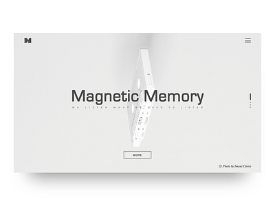 Magnetic Memory clean landing minimal music tape ui web white