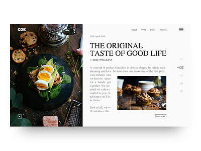 COK cook design food life recipe ui web web design