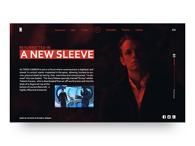 Altered Carbon design homepage interface layout ui web website