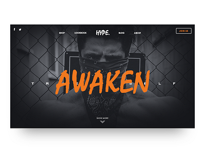 AWAKEN design fitness homepage index layout ui web website