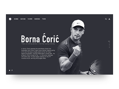 Tennis World clean design landing landing page layout sport tennis ui web web design